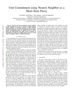 Unit Commitment using Nearest Neighbor as a Short-Term Proxy