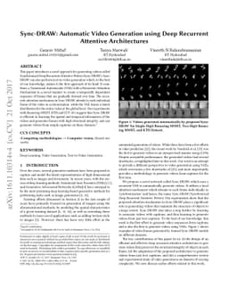 Sync-DRAW: Automatic Video Generation using Deep Recurrent Attentive
  Architectures