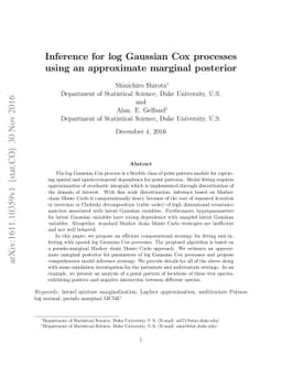 Inference for log Gaussian Cox processes using an approximate marginal
  posterior
