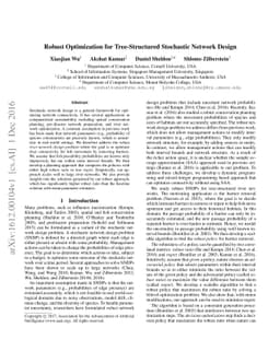 Robust Optimization for Tree-Structured Stochastic Network Design
