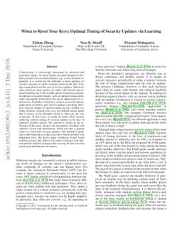 When to Reset Your Keys: Optimal Timing of Security Updates via Learning