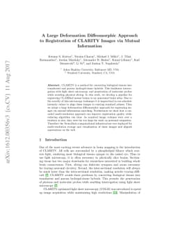 A Large Deformation Diffeomorphic Approach to Registration of CLARITY
  Images via Mutual Information