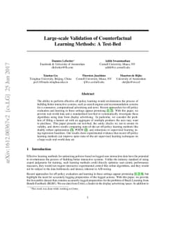 Large-scale Validation of Counterfactual Learning Methods: A Test-Bed