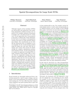 Spatial Decompositions for Large Scale SVMs
