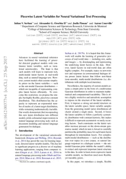 Piecewise Latent Variables for Neural Variational Text Processing