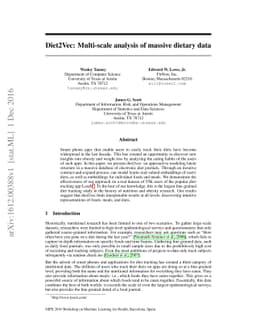 Diet2Vec: Multi-scale analysis of massive dietary data