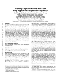 Inferring Cognitive Models from Data using Approximate Bayesian
  Computation