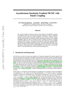 Asynchronous Stochastic Gradient MCMC with Elastic Coupling