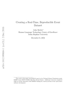 Creating a Real-Time, Reproducible Event Dataset