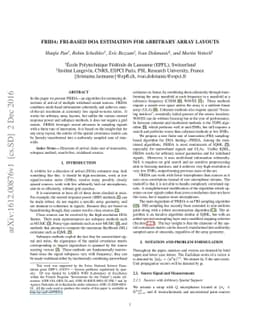 FRIDA: FRI-Based DOA Estimation for Arbitrary Array Layouts
