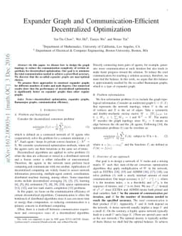 Expander Graph and Communication-Efficient Decentralized Optimization