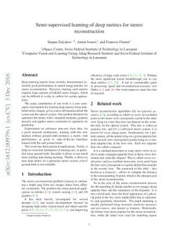Semi-supervised learning of deep metrics for stereo reconstruction
