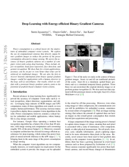 Deep Learning with Energy-efficient Binary Gradient Cameras