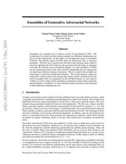 Ensembles of Generative Adversarial Networks
