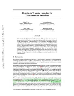 Hypothesis Transfer Learning via Transformation Functions