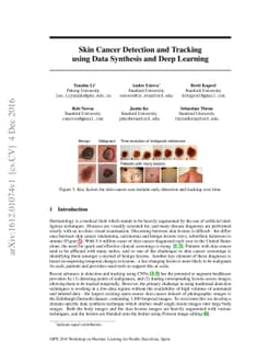 Skin Cancer Detection and Tracking using Data Synthesis and Deep
  Learning