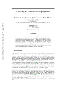 Learning to superoptimize programs - Workshop Version