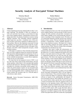 Security Analysis of Encrypted Virtual Machines