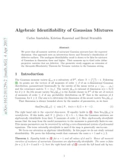 Algebraic Identifiability of Gaussian Mixtures