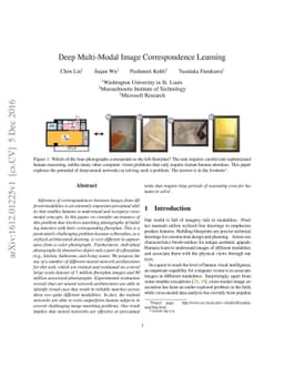 Deep Multi-Modal Image Correspondence Learning