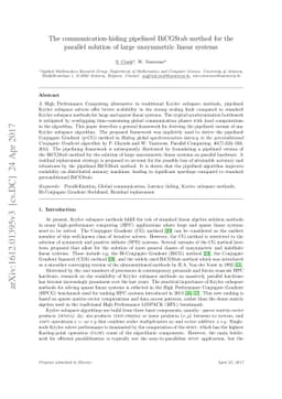 The communication-hiding pipelined BiCGStab method for the parallel
  solution of large unsymmetric linear systems