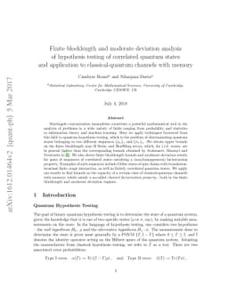 Finite blocklength and moderate deviation analysis of hypothesis testing
  of correlated quantum states and application to classical-quantum channels
  with memory
