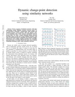 Dynamic change-point detection using similarity networks