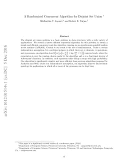 A Randomized Concurrent Algorithm for Disjoint Set Union