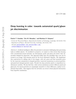 Deep learning in color: towards automated quark/gluon jet discrimination