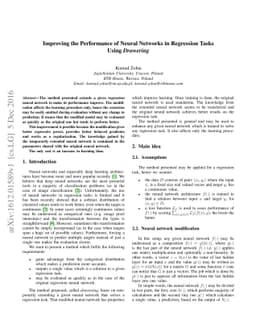 Improving the Performance of Neural Networks in Regression Tasks Using
  Drawering