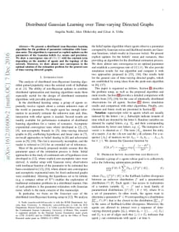 Distributed Gaussian Learning over Time-varying Directed Graphs