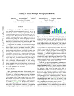 Learning to Detect Multiple Photographic Defects