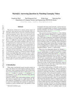 MarioQA: Answering Questions by Watching Gameplay Videos