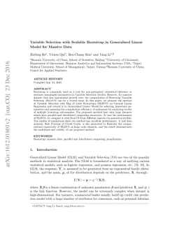 Variable Selection with Scalable Bootstrap in Generalized Linear Model
  for Massive Data