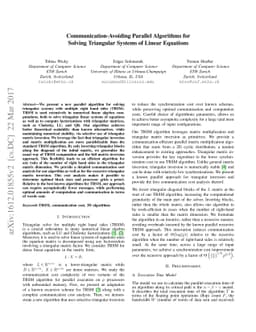 Communication-Avoiding Parallel Algorithms for Solving Triangular
  Systems of Linear Equations