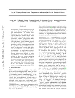 Local Group Invariant Representations via Orbit Embeddings