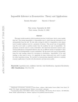 Impossible Inference in Econometrics: Theory and Applications
