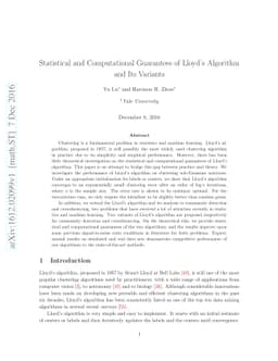 Statistical and Computational Guarantees of Lloyd's Algorithm and its
  Variants