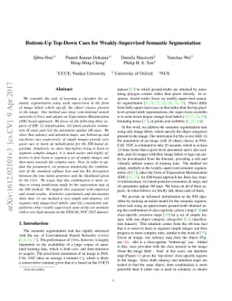 Bottom-Up Top-Down Cues for Weakly-Supervised Semantic Segmentation