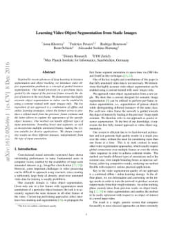 Learning Video Object Segmentation from Static Images