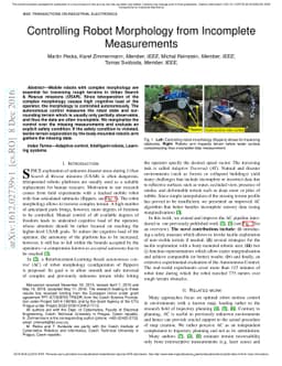 Controlling Robot Morphology from Incomplete Measurements