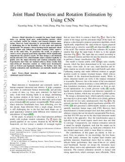 Joint Hand Detection and Rotation Estimation by Using CNN