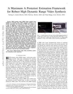 A Maximum A Posteriori Estimation Framework for Robust High Dynamic
  Range Video Synthesis