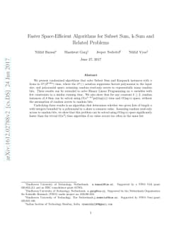 Faster Space-Efficient Algorithms for Subset Sum, k-Sum and Related
  Problems