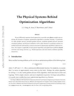 The Physical Systems Behind Optimization Algorithms