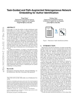 Task-Guided and Path-Augmented Heterogeneous Network Embedding for
  Author Identification