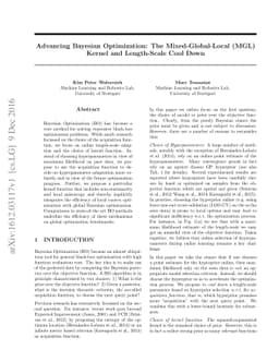Advancing Bayesian Optimization: The Mixed-Global-Local (MGL) Kernel and
  Length-Scale Cool Down
