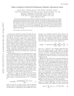 Phase transitions in Restricted Boltzmann Machines with generic priors
