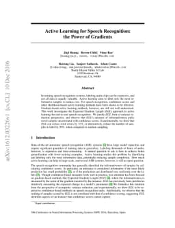 Active Learning for Speech Recognition: the Power of Gradients