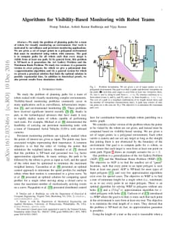 Algorithms for Visibility-Based Monitoring with Robot Teams